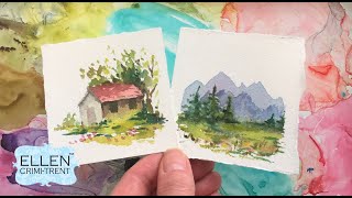 Watercolor Tutorial Landscape Vignettes for Beginners Mini Monday Madness [upl. by Parish790]