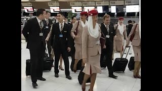 EMIRATES Cabin Crew walking at Suvarnabhumi Airport Bangkok Thailand July 8 2016 [upl. by Red]