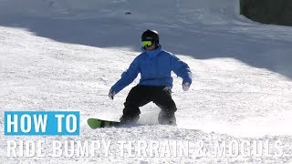 How To Ride Bumpy Terrain amp Moguls On A Snowboard [upl. by Cedric]