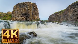 4K Waterfall  5 Hours Running Water White Noise  Nature Relaxation Video  Palouse Falls [upl. by Farant]