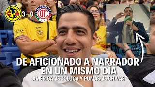 MI REACCIÓN al AMÉRICA vs TOLUCA y MI NARRACIÓN en PUMAS vs CHIVAS  Detrás de cámaras  Andrés Vaca [upl. by Elle248]