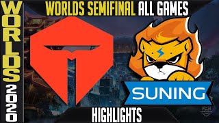 TES vs SN Highlights ALL GAMES  Semifinals Worlds 2020 Playoffs  TOP Esports vs Suning [upl. by Maag]