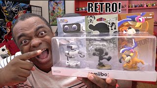 AMIIBO RETRO 3PACK Unboxing amp Showcase ROB Mr Game amp Watch Duck Hunt [upl. by Naresh]