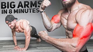 Build Big ARMS in 8 Minutes AT HOME NO EQUIPMENT [upl. by Odnomra]