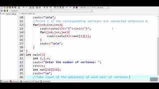 How to represent graph using adjacency matrix in C [upl. by Kennan]