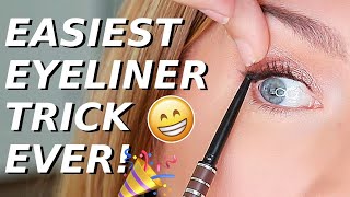 Eyeliner Trick For Hooded Downturned Aging Eyes  Quick EASY Eye Lift [upl. by Wiltshire]