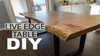 How To Build A Simple Yet Elegent Live Edge Dining Table  DIY [upl. by Nesbitt929]