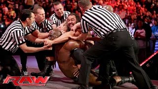 Rusev ambushes Titus ONeil Raw June 13 2016 [upl. by Crane]