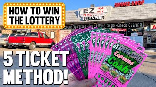 How to Win the Lottery 💰 5 TICKET METHOD 🔴 Fixin To Scratch [upl. by Quintin]