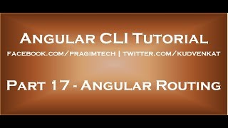 Angular Routing [upl. by Hairym]