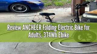 Review ANCHEER Folding Electric Bike for Adults 374Wh Ebike 20MPH Electric Bikes 14quot Foldable Ele [upl. by Aehsal]