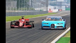 Bugatti Chiron vs Ferrari F1 2018  Monza [upl. by Aruasi]