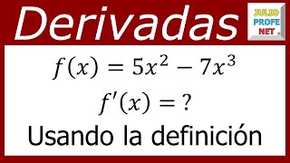 DERIVADA DE UNA FUNCIÓN USANDO LA DEFINICIÓN  Ejercicio 2 [upl. by Cassady]