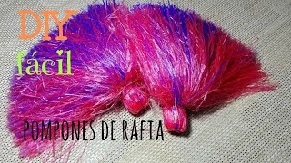 Cómo hacer Pompones de Rafia Fácil y Rápido Paso a Paso [upl. by Nofpets]