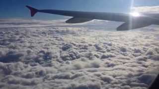 Airplane taking off amp ascending above the clouds [upl. by Ahsikym336]