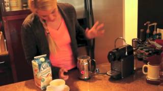 Nespresso Aeroccino Plus Frother Review Frothing Almond Milk [upl. by Rodoeht]