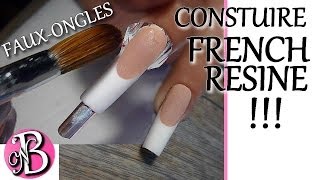 FAUX ONGLES FRENCH  Résine acrylique construction rapide [upl. by Phelan]