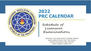 2022 PRC Licensure Examinations Schedule [upl. by Ruhtra5]