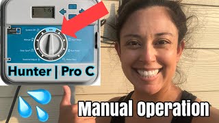 Hunter Sprinkler System Manual Start  Hunter Pro C Manual Operation [upl. by Ellehcrad]