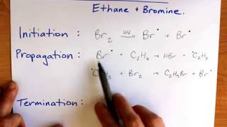 Free Radical Substitution Ethane and bromine [upl. by Vashtia]