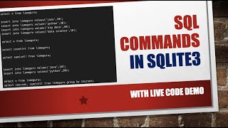 Live Demo SQLITE3  Run SQL Queries On Command Line In SQLITE3  SQLITE3 Tutorial [upl. by Bonnice249]