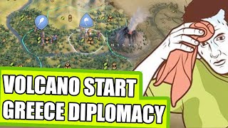 Volcano Starts are CURSED  Civ 6 Greece Diplomatic game [upl. by Vivl]