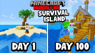 I Survived 100 Days on a SURVIVAL ISLAND in Minecraft Hardcore [upl. by Nylessej559]