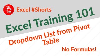 Use Pivot Table to Create Dropdown List  Excel Shorts [upl. by Chessy333]