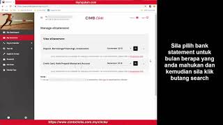 Cara Download Penyata Bank Statement CIMB Bank [upl. by Aneryc117]