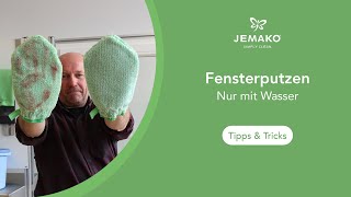 Streifenfrei Fensterputzen Nur mit Wasser und JEMAKO [upl. by Llerrahs]