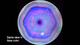 Saturns Hexagon in Full View NASA Cassini probe video film [upl. by Auburta]