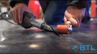 How to Weld a Seam with a Heat Gun on a Pond Liner [upl. by Ahsyekat]