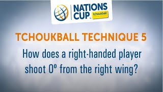 Tchoukball technique 5  How does a righthanded player shoot 0º from the right wing [upl. by Lein]